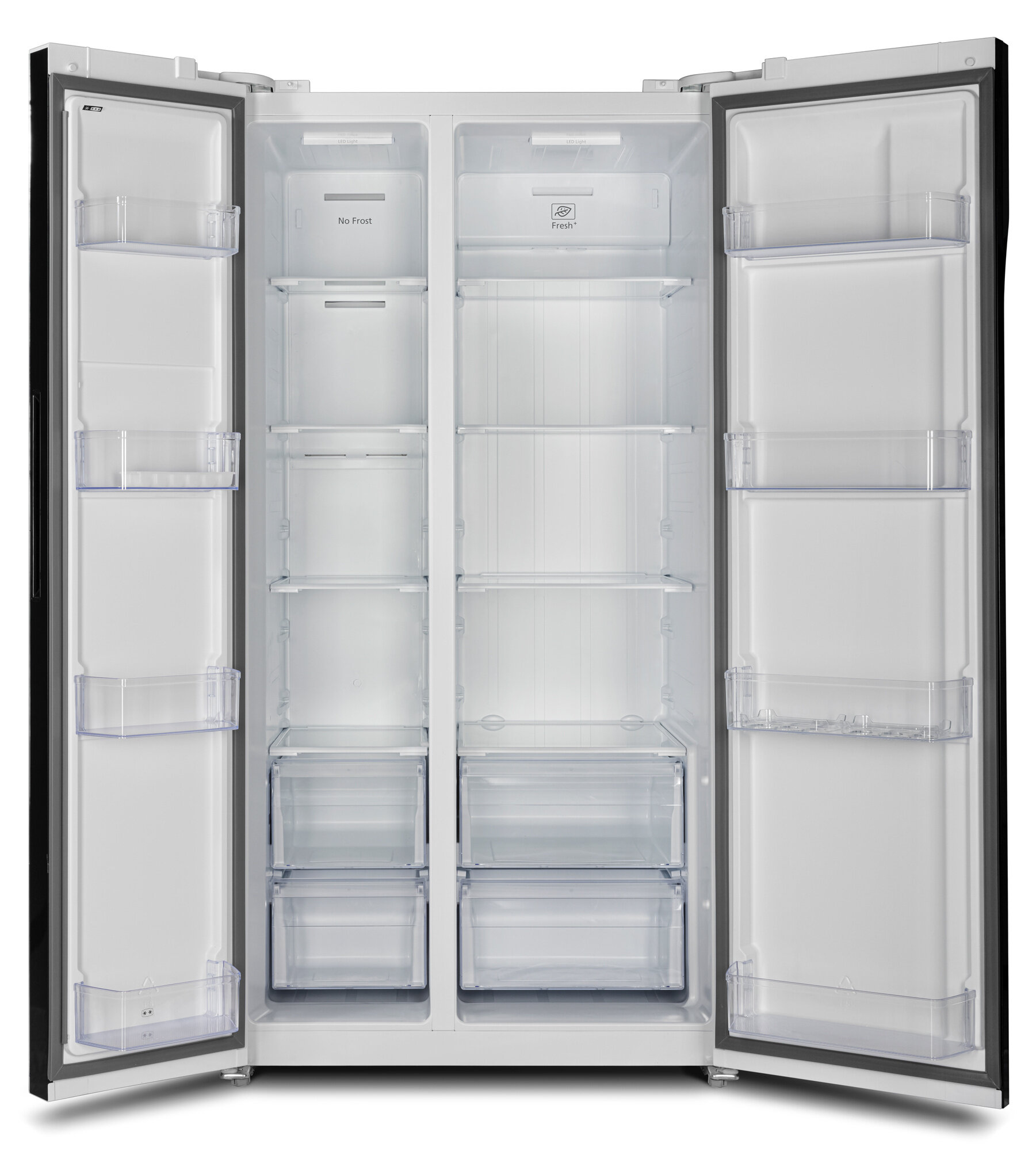 Холодильник HYUNDAI CS6503FV, двухкамерный, белое стекло - фото №8