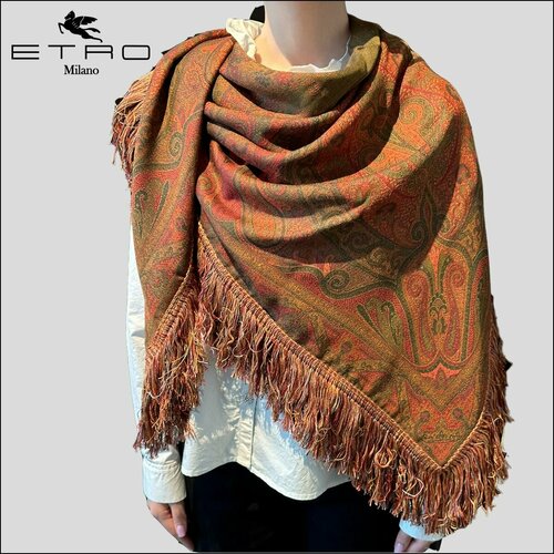 Палантин ETRO, 140х140 см, красный