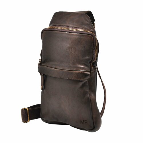 Сумка слинг Marta Ponti, фактура гладкая, коричневый