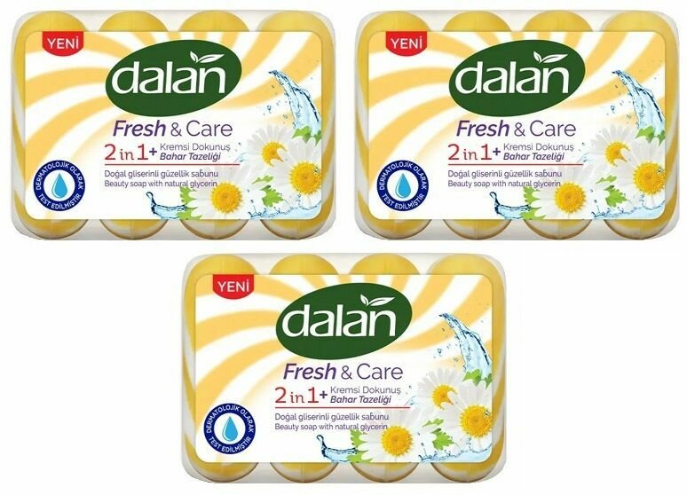 Dalan Мыло туалетное Fresh&Care Весенняя свежесть, 4 х 90 г, 3 уп