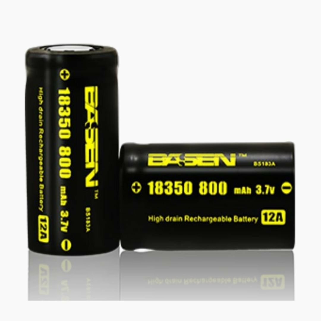 Аккумулятор Li-Ion незащищенный 18350 3.7v 800mAh 12А BASEN