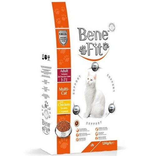 Benefit Adult Multi-Cat with Chicken Корм сухой для кошек с курицей 1,5кг