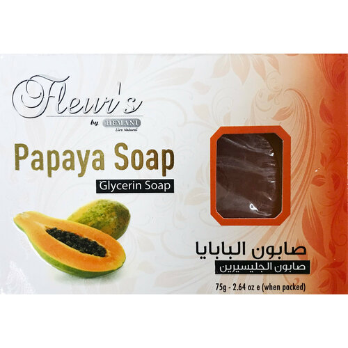 Мыло Hemani Fleurs Papaya Glycerin Soap 75 гр Пакистан 393₽