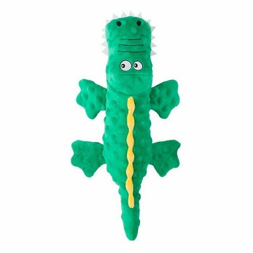 Игрушка для собак, Крокодил зеленый, с пищалкой, текстиль, 37х19х8см, 1 шт.