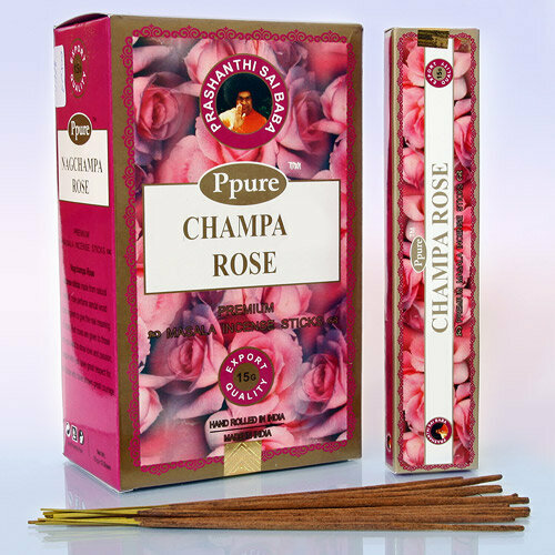 Благовония роза Ppure / Rose Ppure аромапалочки nagchampa blue масала extra уп 100гр из цветов франджипани
