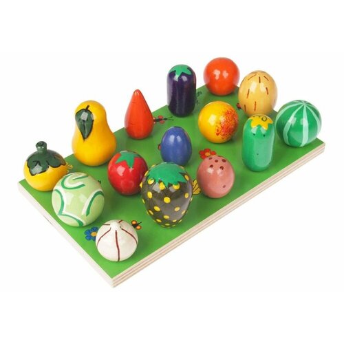 Развивающая игра сортер Монтессори Грядка, 15 элементов счетный материл грядка овощи фрукты в наборе 1шт