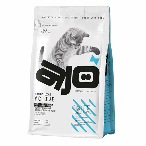 AJO Cat Аctive Сухой корм для активных кошек 400гр