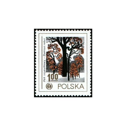 (1978-033) Марка Польша Дуб черешчатый Охрана окружающей среды III O 1984 117 блок ссср символические изображения охрана окружающей среды iii o