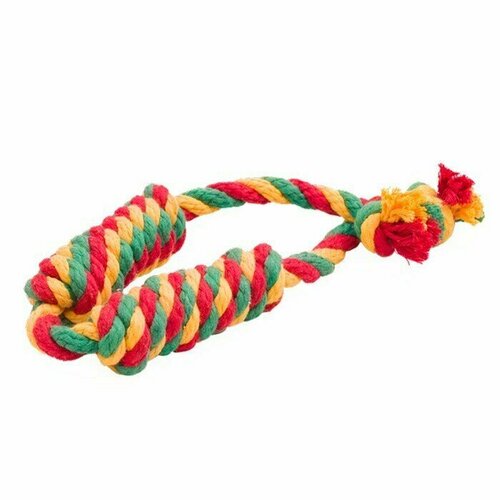 doglike гантель канатная dental knot средняя жёлтый зелёный красный d 2369 ygr 0 35 кг 36708 Игрушка для собак, Doglike, Сарделька канатная 2шт Dental Knot большая, 1 шт.