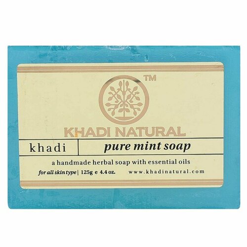 almond honey khadi india миндаль и мёд глицериновое мыло ручной работы кхади индия 100 г Натуральное ментоловое глицериновое мыло Кхади (Mint Glycerine Soap Khadi Natural), 125 грамм