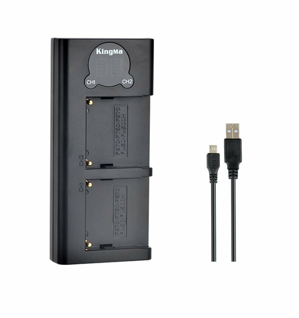 фото Двойное зарядное устройство KingMa BM048-F550 для аккумуляторов Sony NP-F970; NP-FM50; NP-FM500H