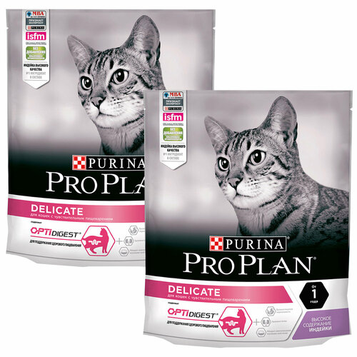 PRO PLAN CAT OPTIDIGEST DELICATE TURKEY для взрослых кошек с чувствительным пищеварением с индейкой (0,4 + 0,4 кг)