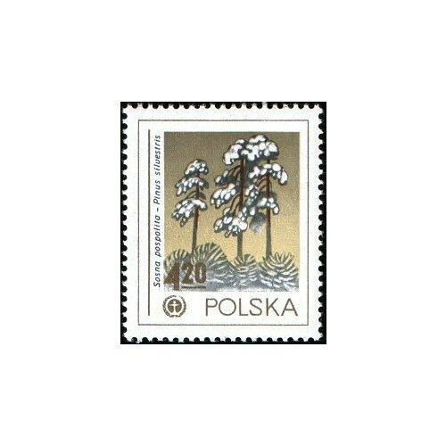 (1978-035) Марка Польша Сосна обыкновенная  Охрана окружающей среды III Θ