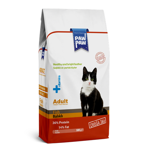 Pawpaw сухой корм для кошек Adult Cat Food with Fish, 0,5