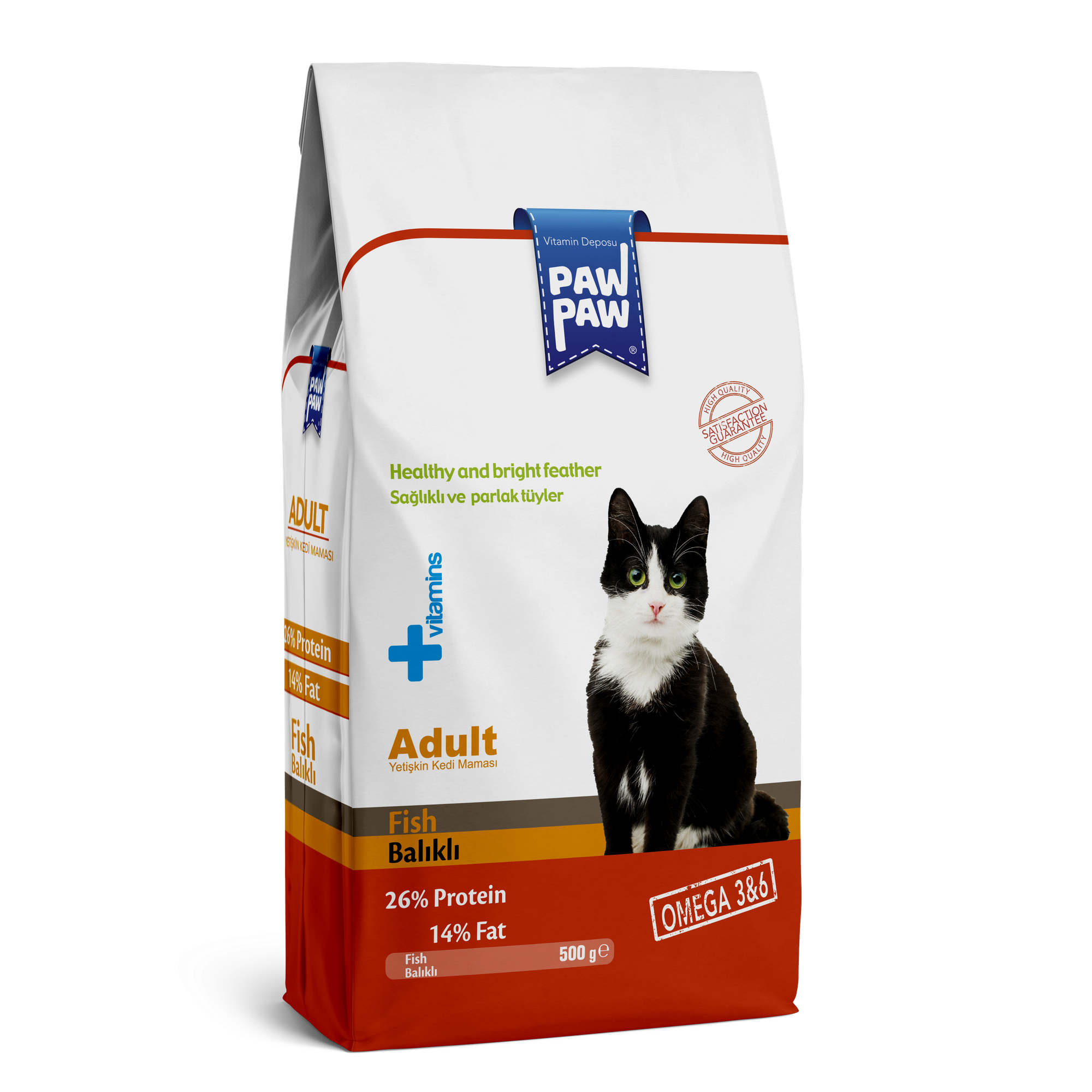 Pawpaw сухой корм для кошек Adult Cat Food with Fish, 0,5