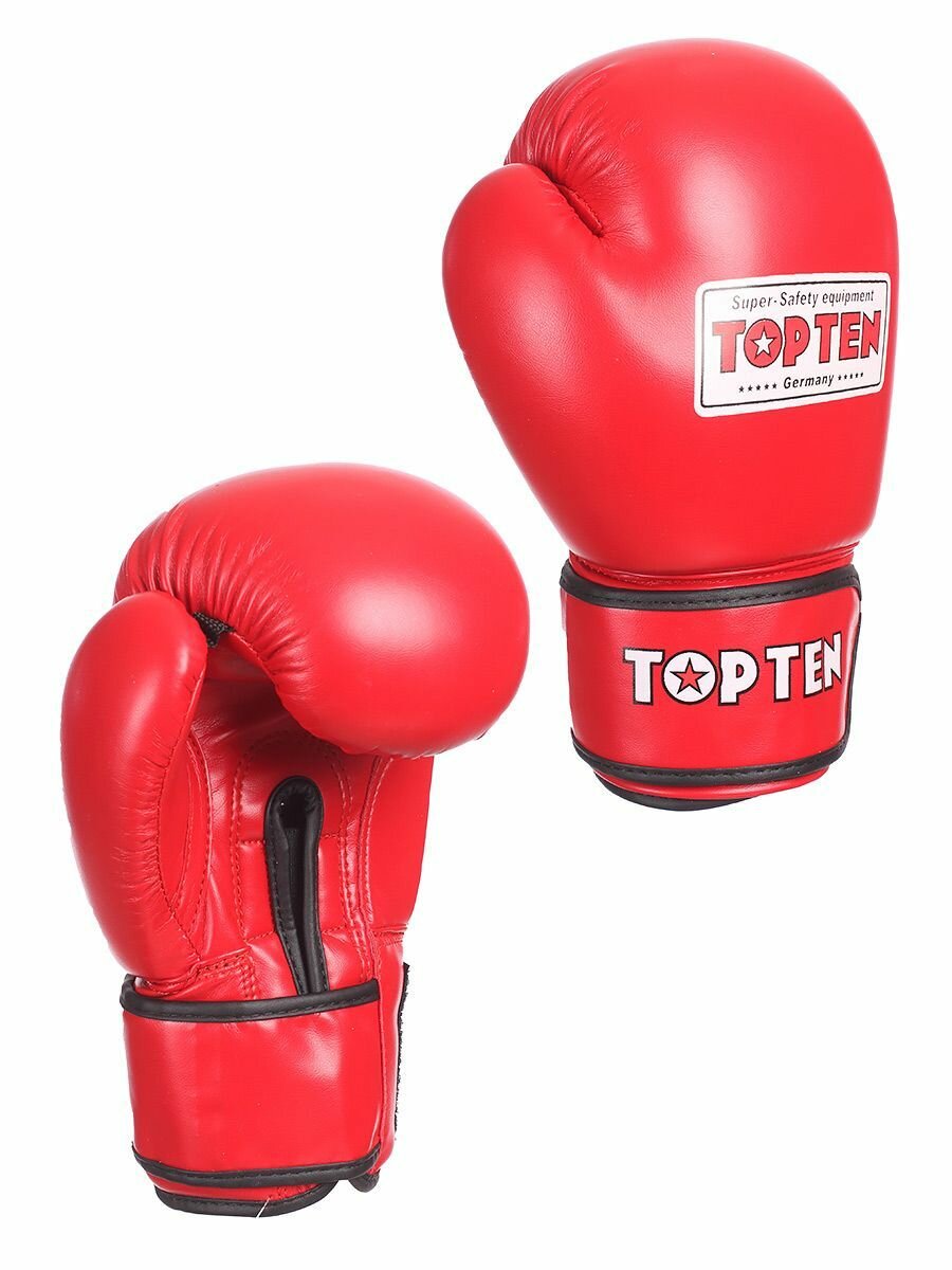 Боксерские перчатки тренировочные Top Ten, красный-8 унций