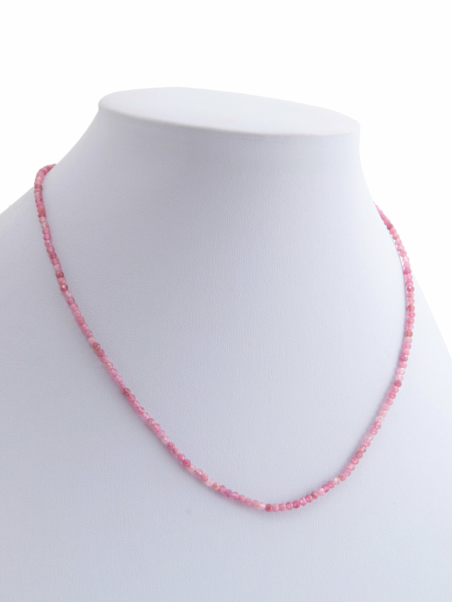 Бусы ЖемАрт, турмалин, длина 42 см, розовый, серебряный — фото 1