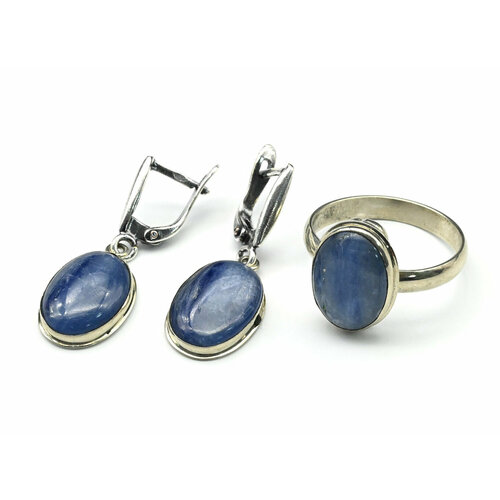 Комплект бижутерии: кольцо, кианит, размер кольца 18, синий комплект бижутерии кольцо кианит размер кольца 16 5 синий