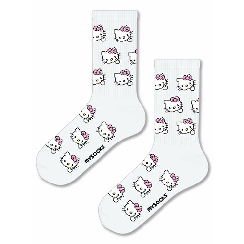 куклa lol surprise loves hello kitty tot crystal cutie хеллоу китти Носки MySocks, размер 36-43, белый