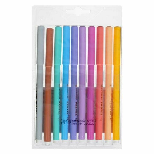 Centropen Фломастеры 10 цветов 2.0 мм Centropen 7550 TP Colour World Pastel, смываемые, европодвес