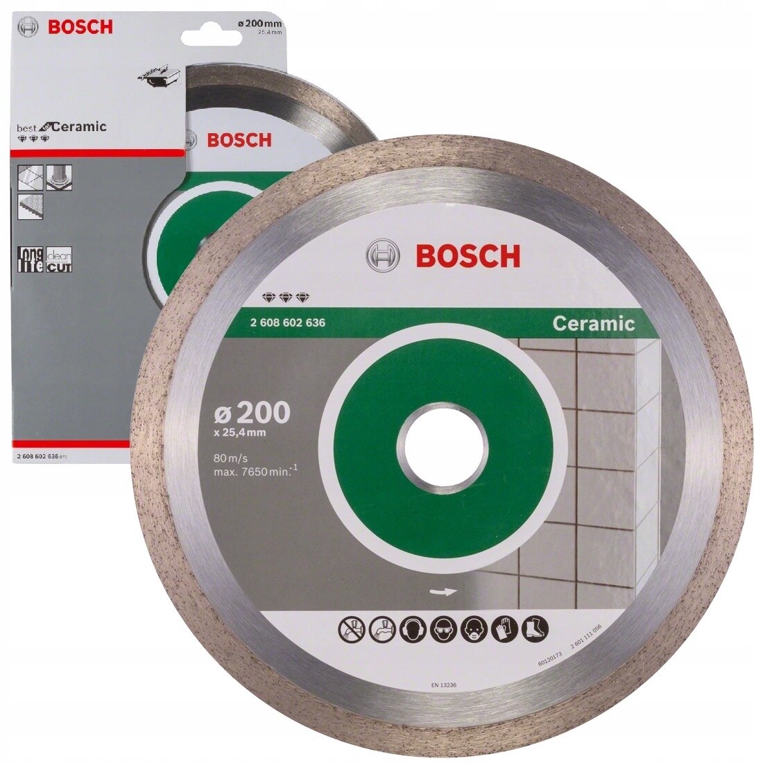 Диск алмазный отрезной BOSCH Best for Ceramic 2608602636, 200 мм, 1 шт.