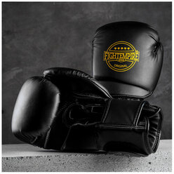 Перчатки боксёрские FIGHT EMPIRE, PLATINUM, 12 унций, цвет черный