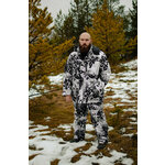 Зимний мужской костюм с курткой и полукомбинезоном, цвет белый, размер 48-50, рост 170-176 - изображение