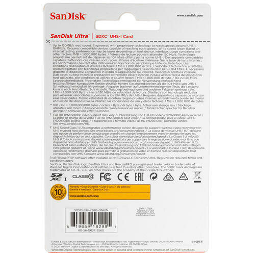 Карта памяти SanDisk Ultra SDXC Class 10 UHS-I