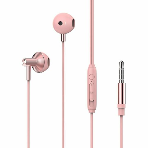 Наушники вкладыши с микрофоном оплетка TPE 120см металл пластик 2 цвета 59900₽