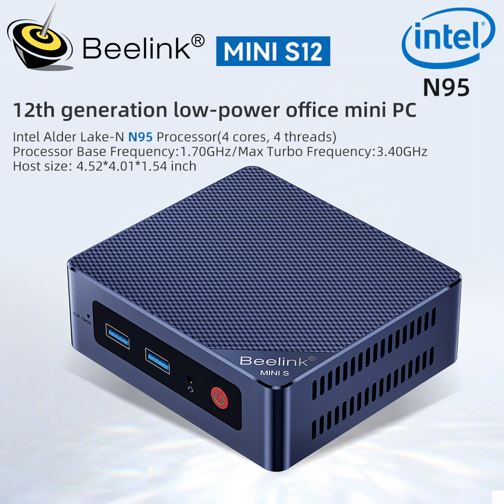 Мини-компьютер Beelink Mini S12 Intel Intel 12th Gen N95 Windows 11Pro 16/500Гб