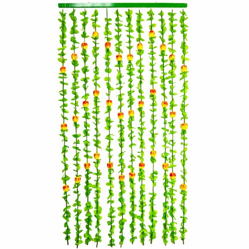 Шторы из лепестков Штора бусы в дверной проем Шторы из бусин межкомнатные Шторы-бусы деревянные Листва и яблоки 1599₽