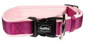 Nobby Ошейник для собак Classic, длина 50-65 см, ширина 25-35 мм, нейлон, малиновый/розовый