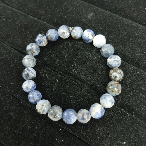 фото Браслет, содалит, размер 19 см, диаметр 5.8 см, синий, голубой уральские камни