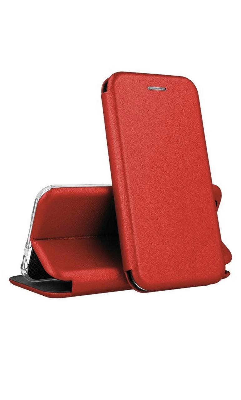 Чехол книжка красный цвет для Samsung Galaxy A11/M11 с магнитным замком, подставкой для телефона и карманом для карт или денег / чехол книга
