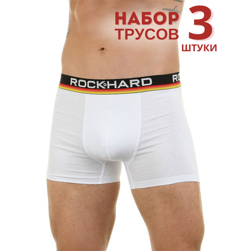 Трусы ROCK HARD, 3 шт., размер M, белый трусы rock hard 3 шт размер l серый