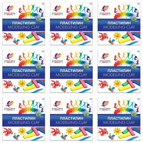 Луч Пластилин, Классика, 12 цветов, 240 г, 9 уп
