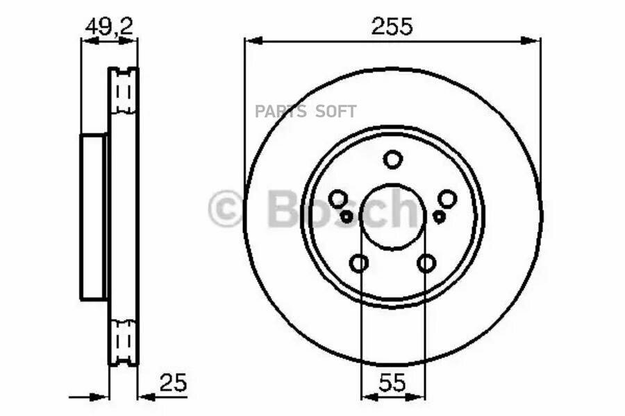 BOSCH 0986478584 0 986 478 584_диск тормозной передний!\ Toyota Carina 1.6/2.0D 92-97/Celica 1.8i 16V 93>