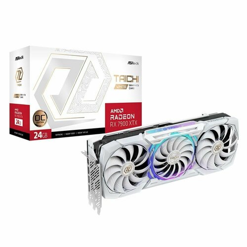 Видеокарта ASRock RX7900XTX Taichi White 24GB OC GDDR6 384-Bit DPx3 HDMI 3FAN RTL 156200₽
