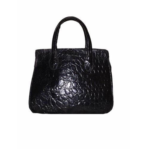 фото Сумка шоппер , фактура лаковая, под рептилию, рельефная, коричневый julias