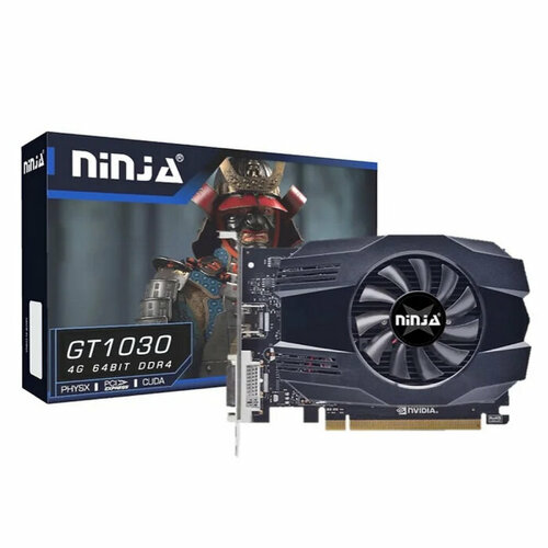 Видеокарта Ninja GT1030 PCIE 384SP 4GB 64BIT GDDR4 DVIHDMI 4GB 64BIT GDDR4 DVIHDMI 910000₽