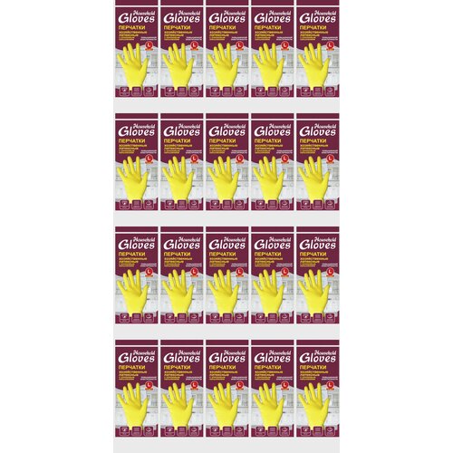 HouseHoldGloves Перчатки хозяйственные размер L , 20 штук