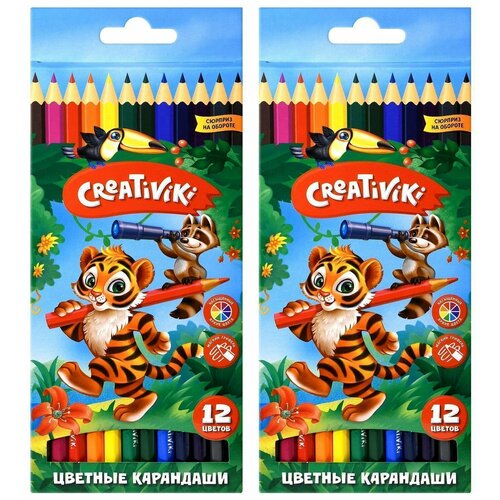 фото Creativiki набор цветных карандашей 12 цветов, 2 уп.