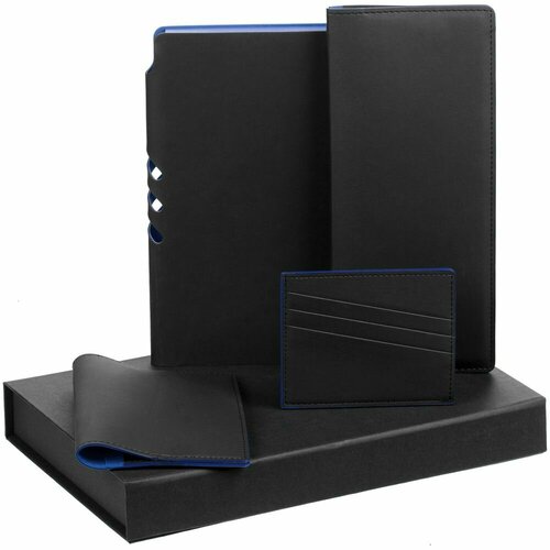 Набор Multimo Maxi, черный с синим, 27х18х3,5 см, искусственная кожа; картон
