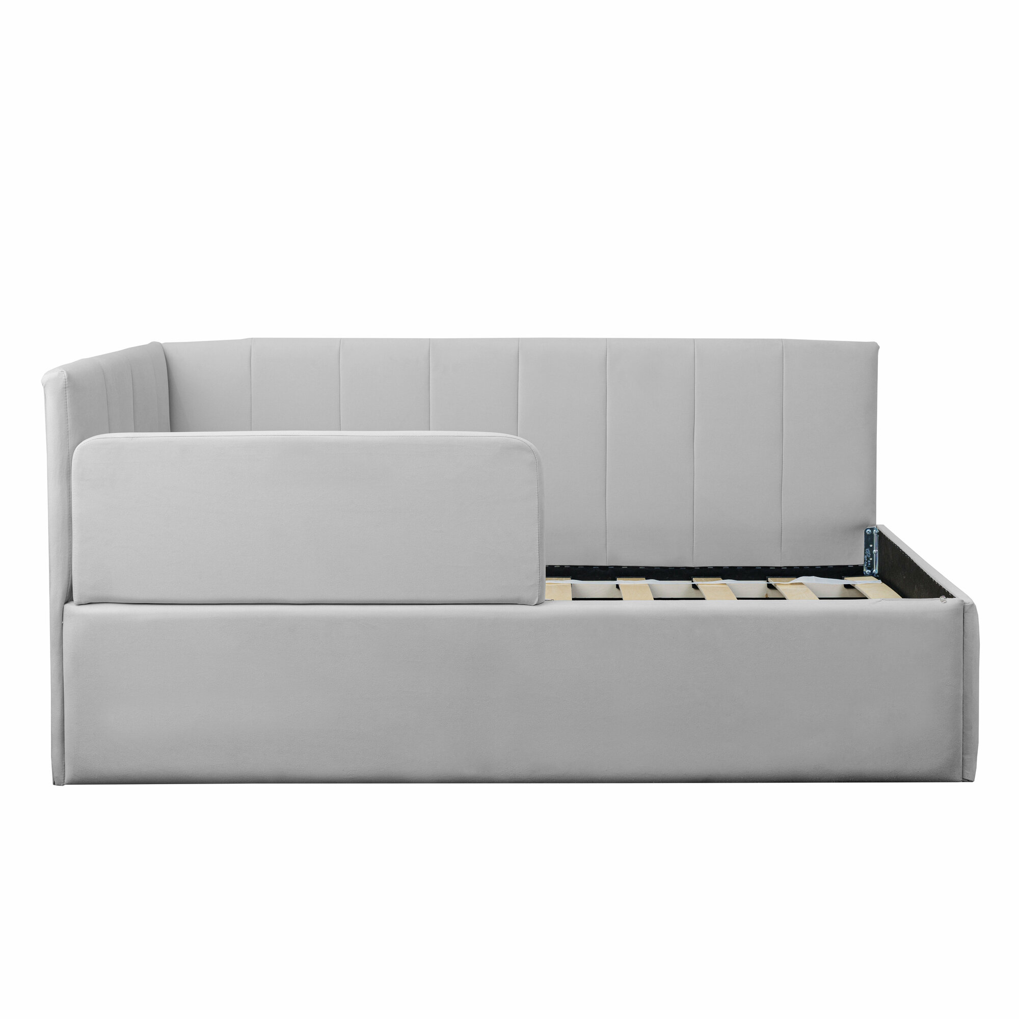 Кровать-диван Хагги 180*90 серая с матрасом, без ящика для хранения