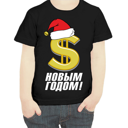 фото Футболка , размер 104, черный нет бренда