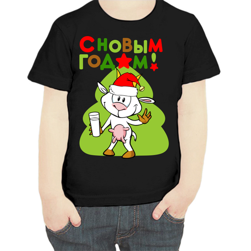 фото Футболка , размер 104, черный нет бренда