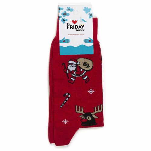 детские носки st friday socks баба яга васнецов размер 24 26 Носки St. Friday Новогодние носки, размер 42-46, черный, красный, коричневый