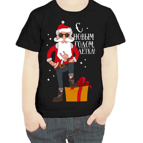 фото Футболка , размер 104, черный нет бренда