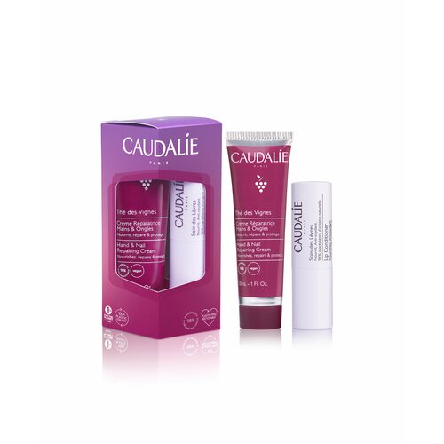 caudalie гель для душа thé des vignes 200 мл caudalie body Набор косметики по уходу питательный Крем для рук и ногтей и Бальзам для Губ Thé des Vignes