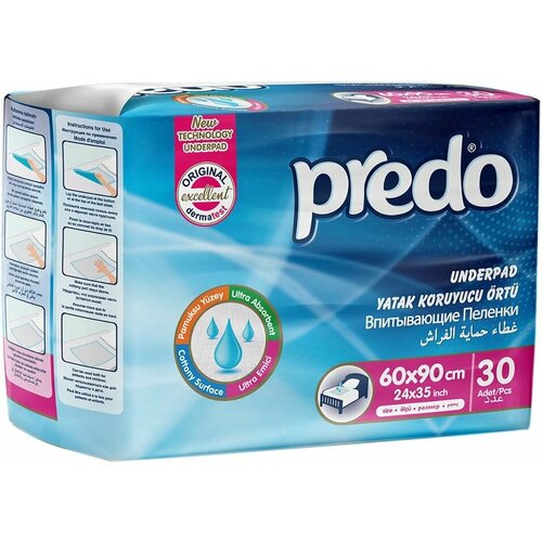Впитывающие пеленки Predo 60*90см 30шт x 2шт